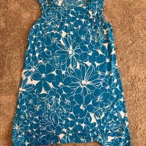 Blue flower print dress
